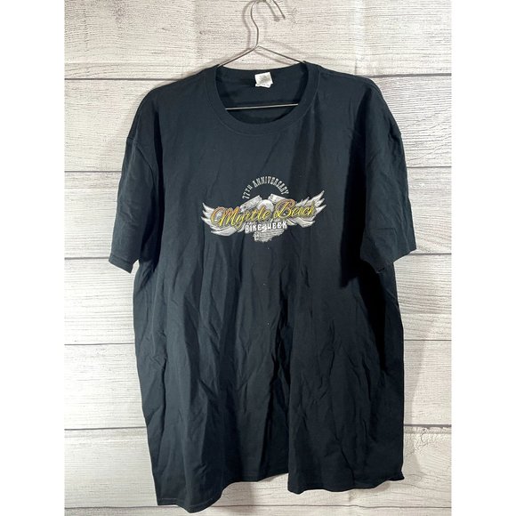 Myrtle Beach Bike Week 77th Anniversary Men's 2XL Black Logo T-Shirt - Picture 1 of 5